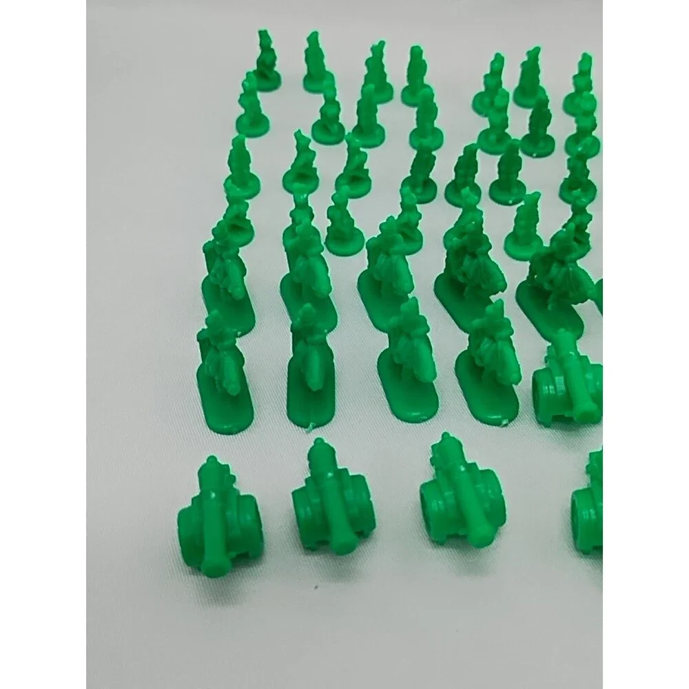 Set Of (60) 1993 Risk Green Board Game Player Pieces